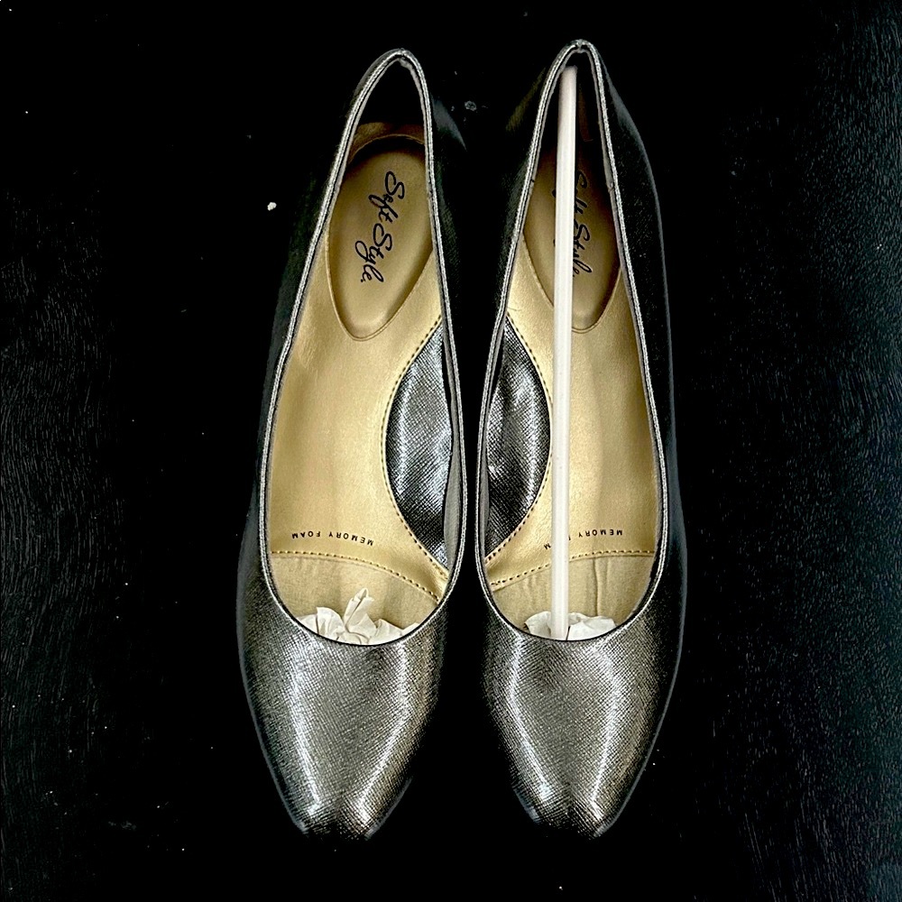 Soft Style Metallic Silver Flats